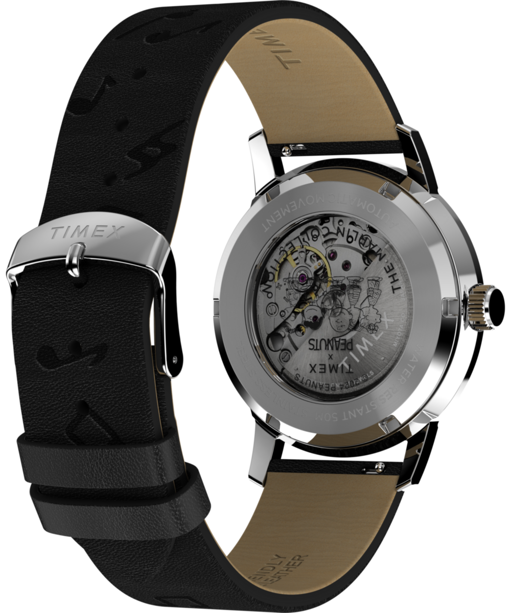 Timex x Peanuts Marlin® Automatic Saxophonist 40mm Leather Strap Watch