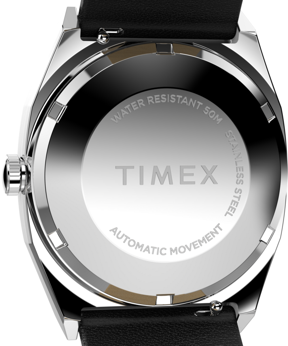 Timex® Automatic 1983 E Line 34mm Leather Strap Watch